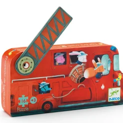 Discount Puzzle silhouettes Le camion de pompier (16 pièces) Puzzle
