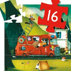 Discount Puzzle silhouettes Le camion de pompier (16 pièces) Puzzle