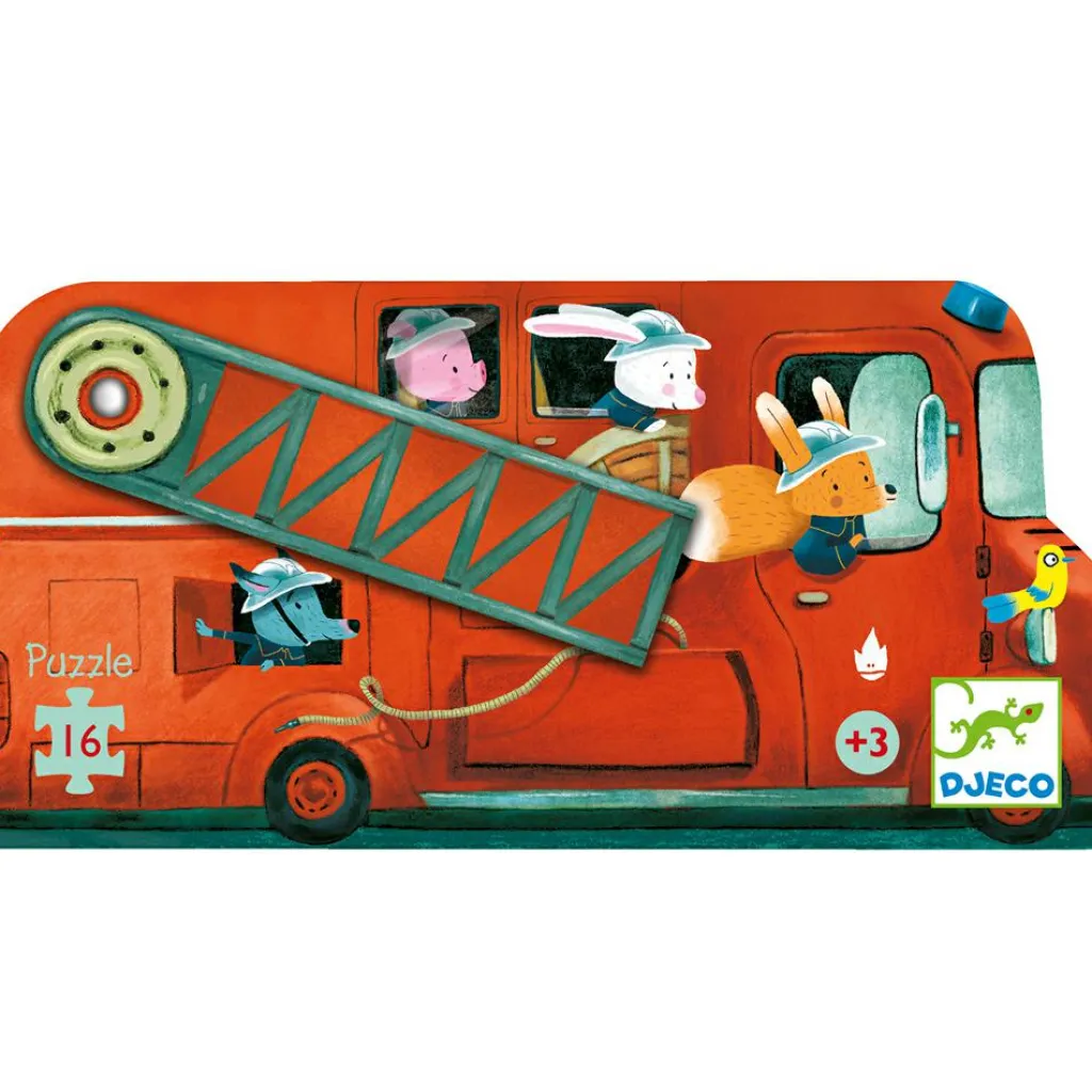 Discount Puzzle silhouettes Le camion de pompier (16 pièces) Puzzle