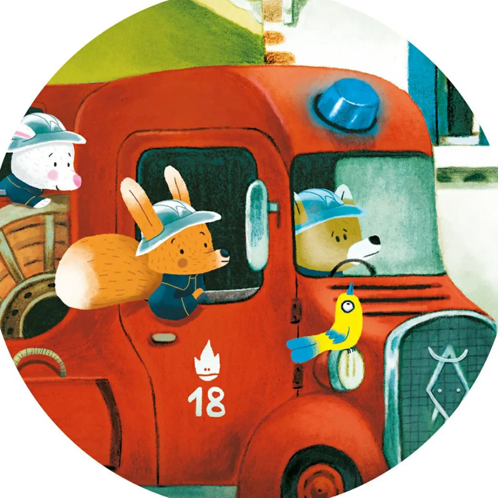Discount Puzzle silhouettes Le camion de pompier (16 pièces) Puzzle