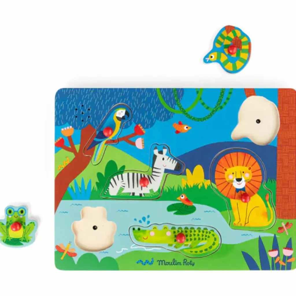 New Puzzle sonore animaux en bois Les Toupitis Puzzle