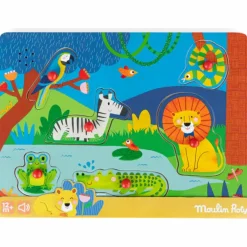 New Puzzle sonore animaux en bois Les Toupitis Puzzle