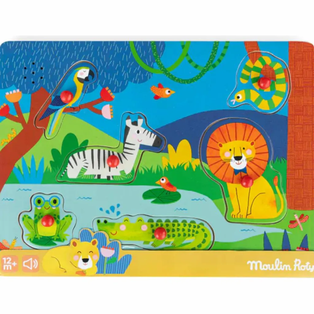 New Puzzle sonore animaux en bois Les Toupitis Puzzle