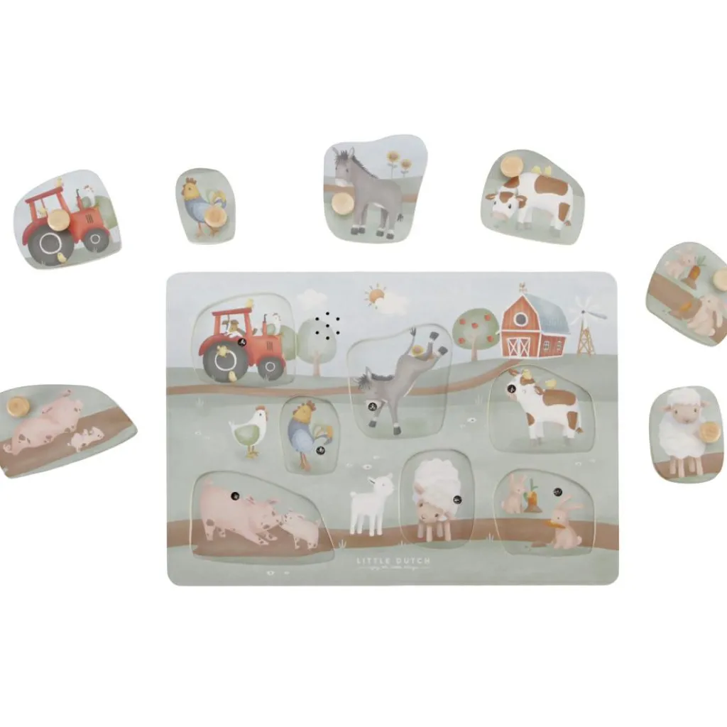 Outlet Puzzle sonore en bois Little Farm Puzzle