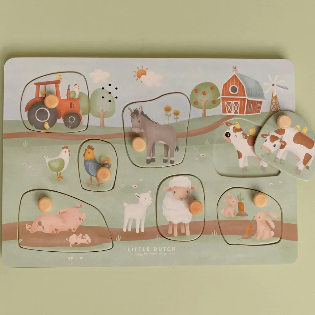 Outlet Puzzle sonore en bois Little Farm Puzzle
