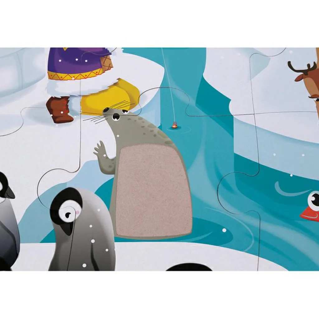 Discount Puzzle tactile La vie sur la banquise (20 pièces) Puzzle