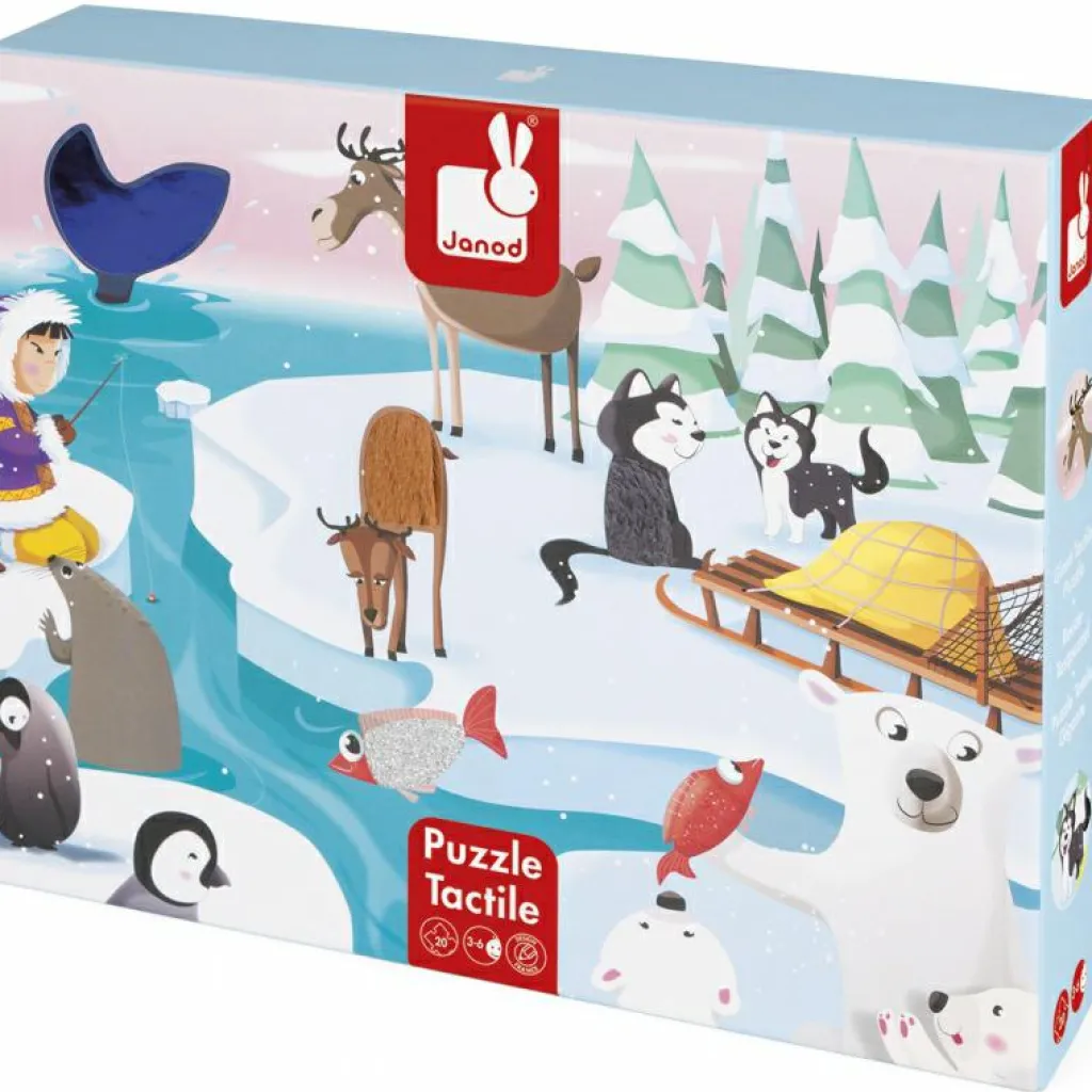 Discount Puzzle tactile La vie sur la banquise (20 pièces) Puzzle