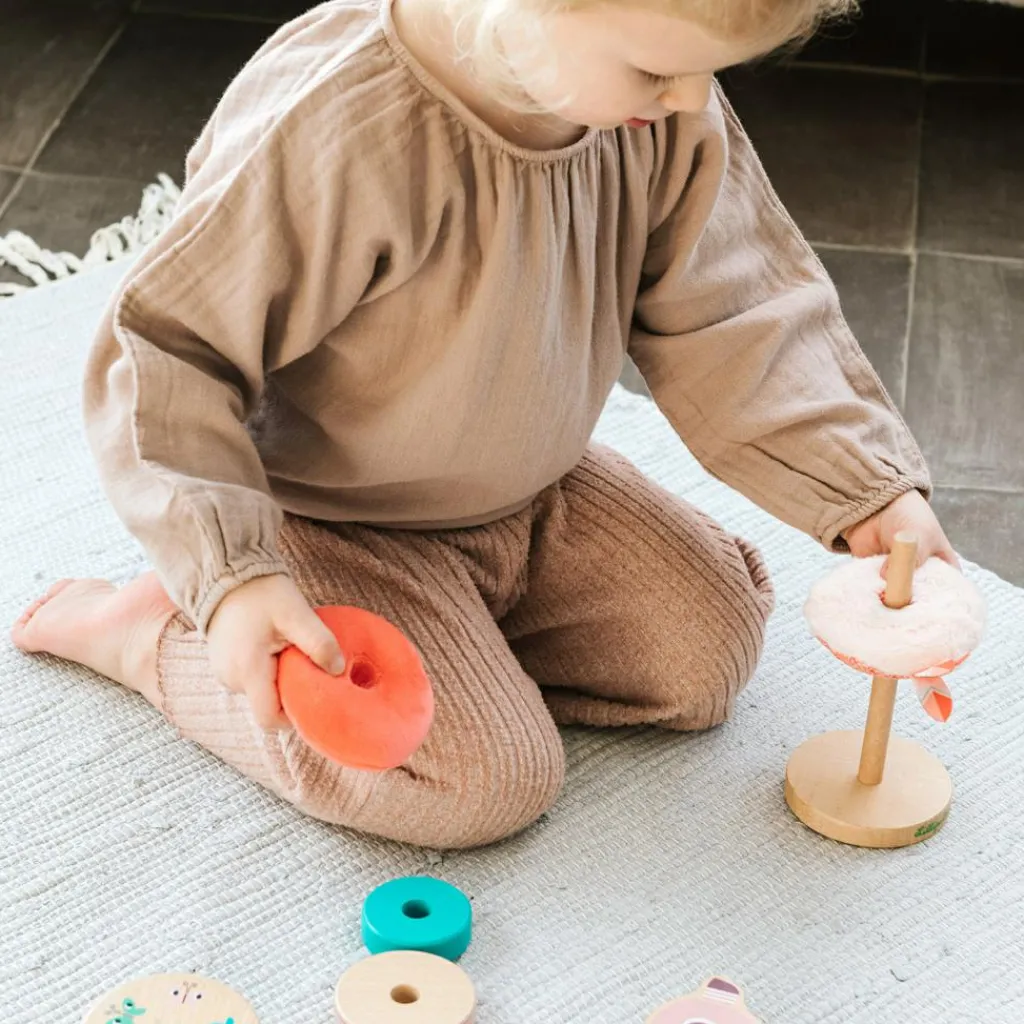 Sale Pyramide à empiler Anaïs le flamant rose - Reconditionné Jouet À Empiler