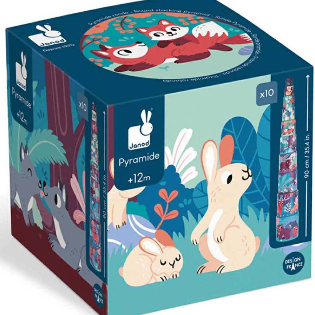 Sale Pyramide à empiler Les animaux de la forêt Jouet À Empiler