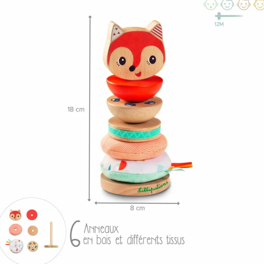 Outlet Pyramide en bois Alice la renarde Jouet À Empiler