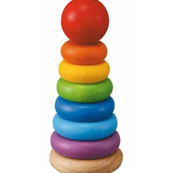New Pyramide en bois anneaux à empiler Jouet À Empiler