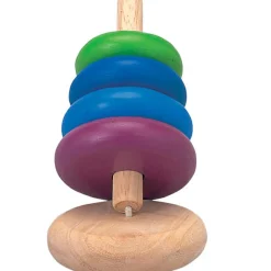 New Pyramide en bois anneaux à empiler Jouet À Empiler