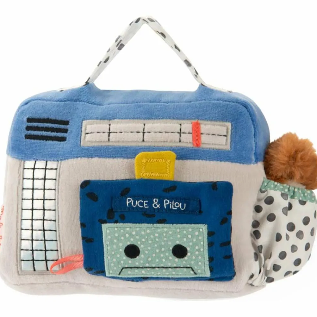 New Radio cassette musical Puce et Pilou (22 cm) Peluche D'Activités