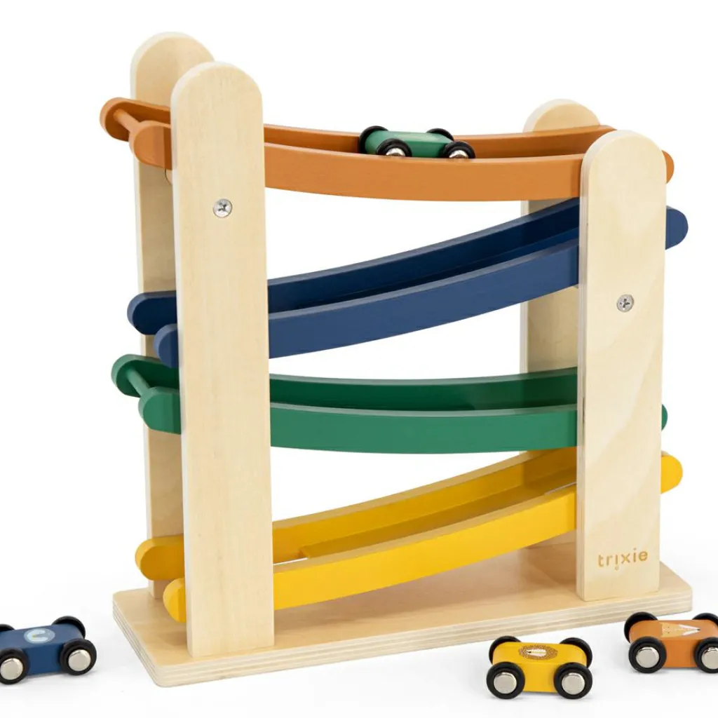 Online Rampe de course en bois avec 4 voitures Petites Voitures, Véhicules Et Circuits