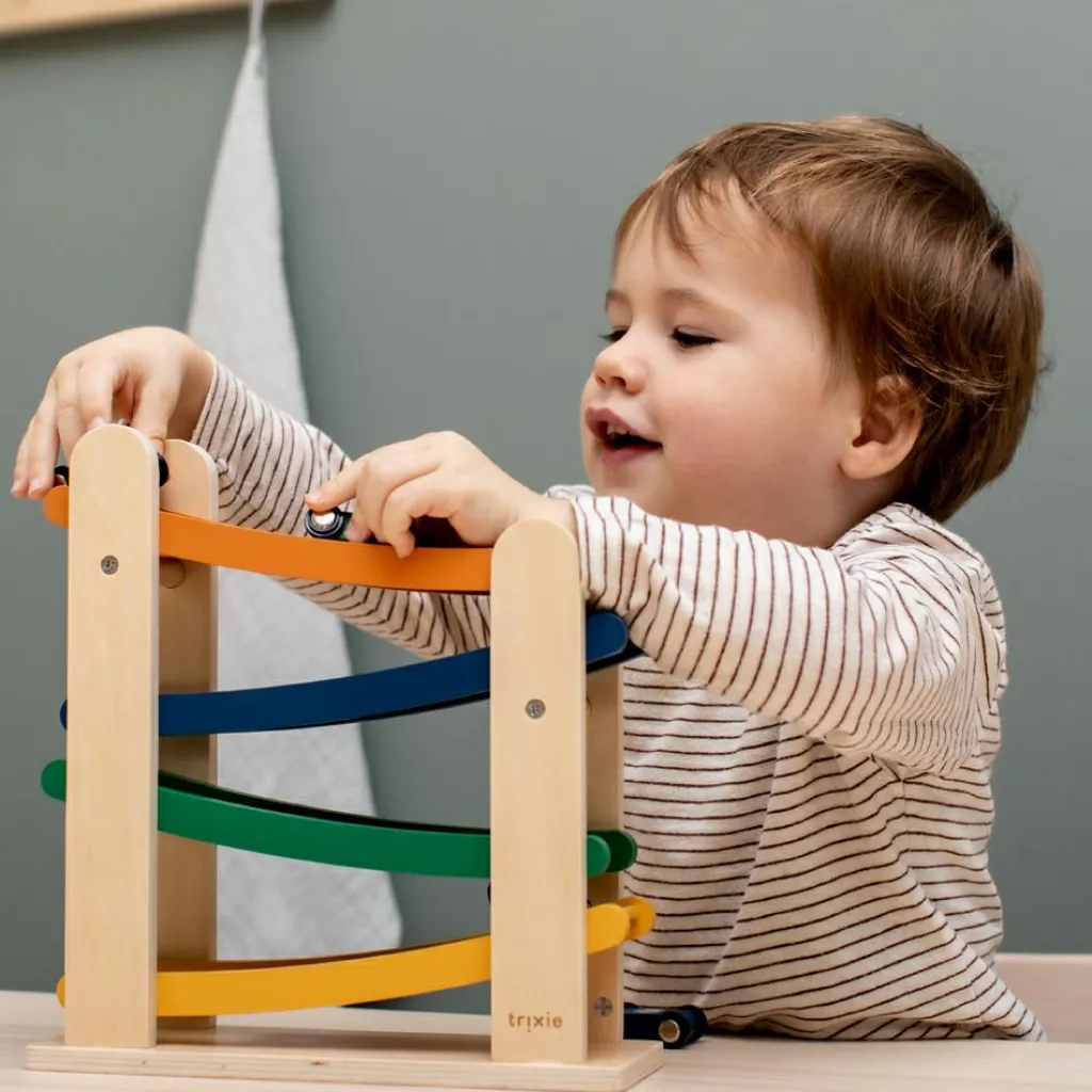 Online Rampe de course en bois avec 4 voitures Petites Voitures, Véhicules Et Circuits