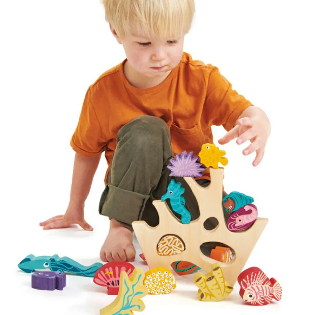 Récif de corail en bois à empiler Jouet À Empiler