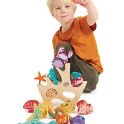 Récif de corail en bois à empiler Jouet À Empiler