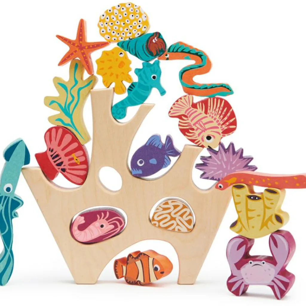 Récif de corail en bois à empiler Jouet À Empiler