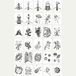 New Recharge KIDYDRAW-MINI Thème : Galaxy et Dinosaures Dessin Et Peinture