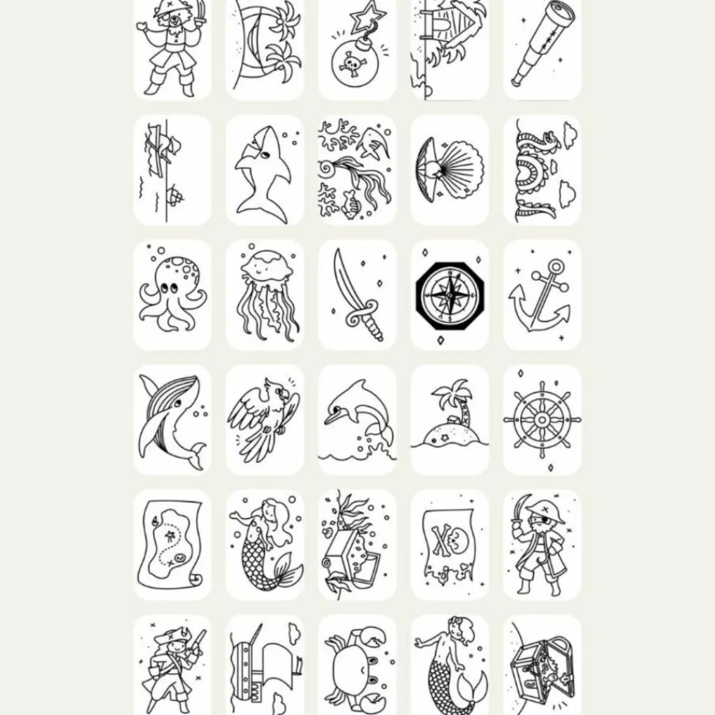 New Recharge KIDYDRAW-MINI Thème : Pirates Princesses et Animaux Sauvages Dessin Et Peinture