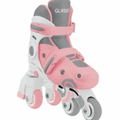 Best Rollers Learning Skate évolutif 2 en 1 Pastel Rose (pointure 30-33) Skateboard Et Rollers