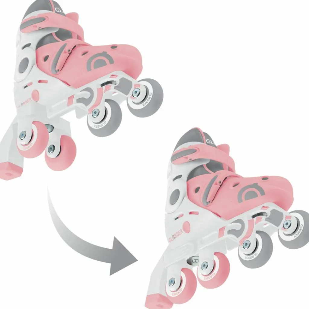 Best Rollers Learning Skate évolutif 2 en 1 Pastel Rose (pointure 30-33) Skateboard Et Rollers
