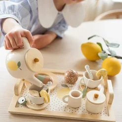 Hot Service à thé citron en bois Dînette Et Aliments Factices