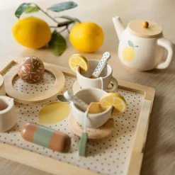 Hot Service à thé citron en bois Dînette Et Aliments Factices
