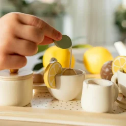Hot Service à thé citron en bois Dînette Et Aliments Factices