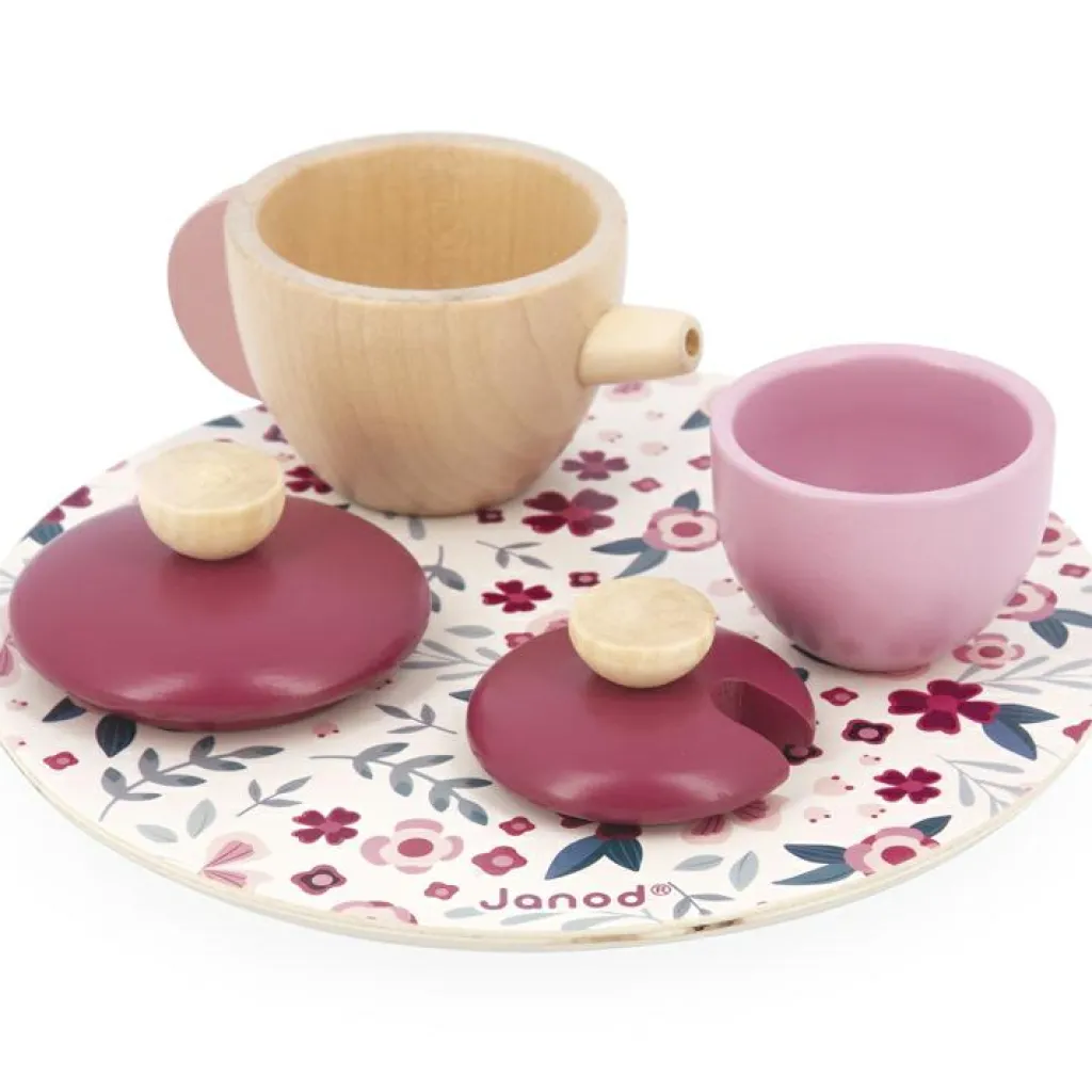 Clearance Service à thé en bois Twist Dînette Et Aliments Factices