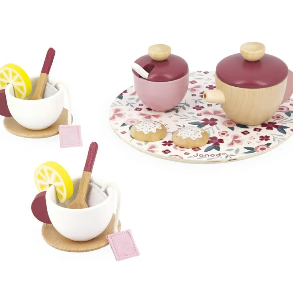 Clearance Service à thé en bois Twist Dînette Et Aliments Factices