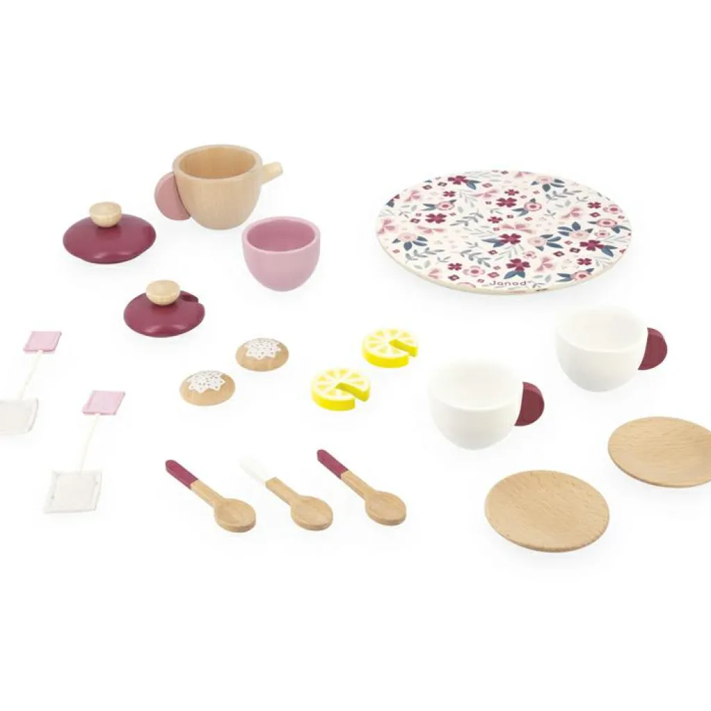 Clearance Service à thé en bois Twist Dînette Et Aliments Factices