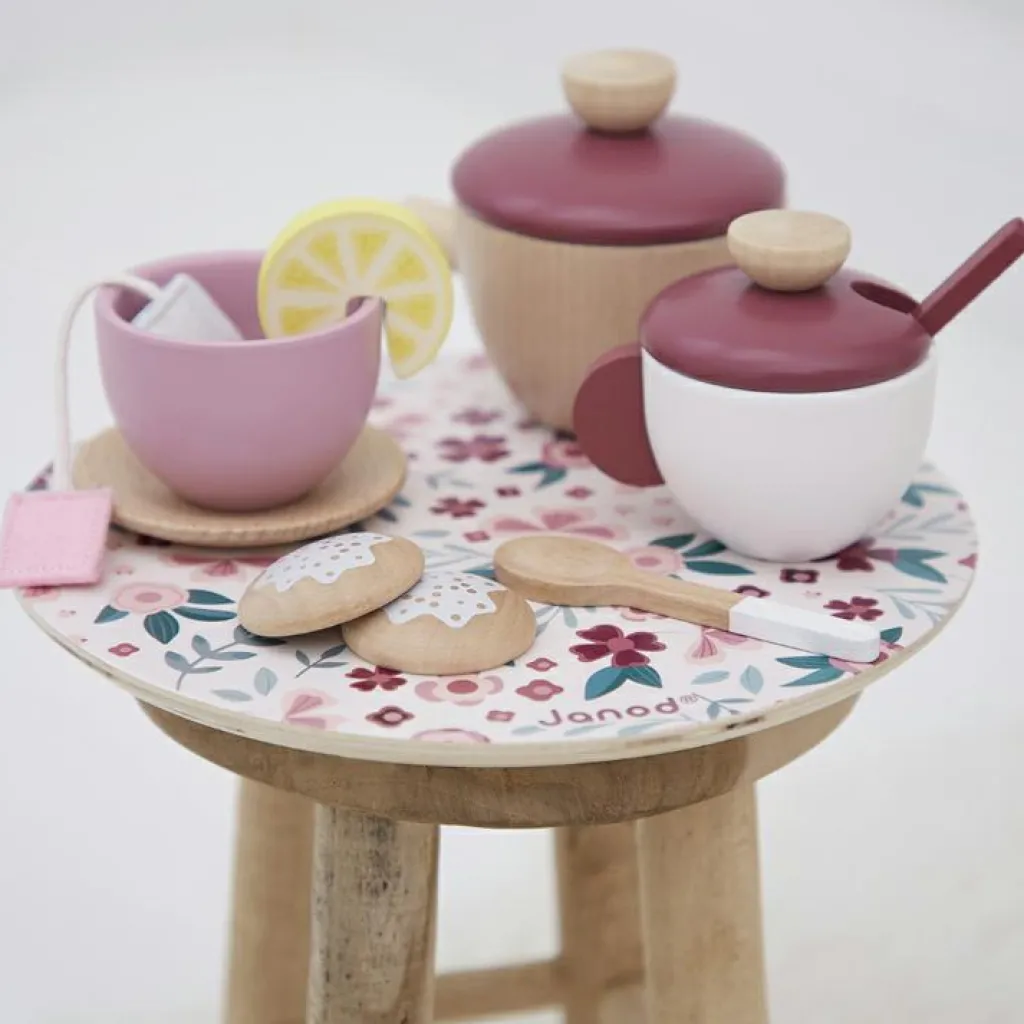 Clearance Service à thé en bois Twist Dînette Et Aliments Factices