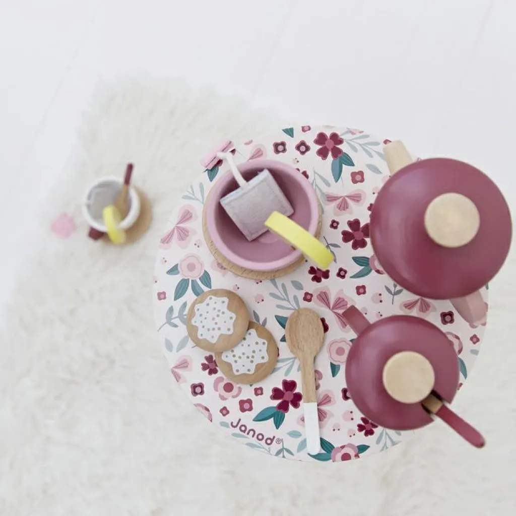 Clearance Service à thé en bois Twist Dînette Et Aliments Factices