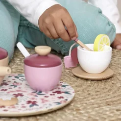 Clearance Service à thé en bois Twist Dînette Et Aliments Factices