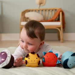 Discount Set de 4 balles doudous Les Doodballs Les Amis Dinos Balle Souple