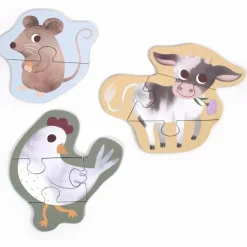 Sale Set de 3 puzzles Mes premiers puzzles Animaux de la ferme Puzzle