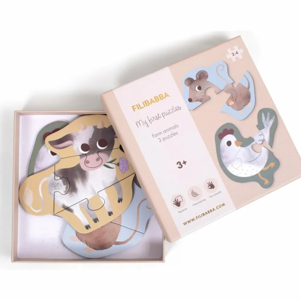 Sale Set de 3 puzzles Mes premiers puzzles Animaux de la ferme Puzzle