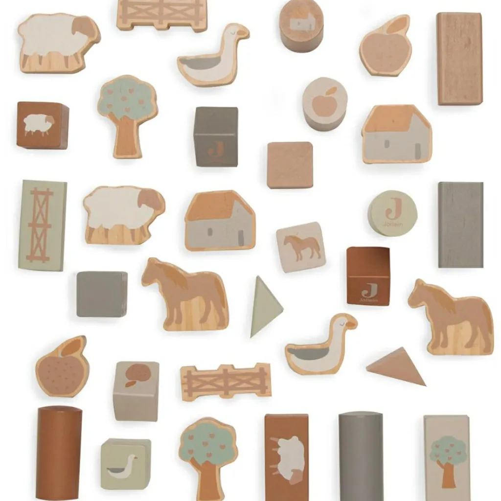 Hot Set de cubes en bois Farm (34 pièces) Jouet À Empiler