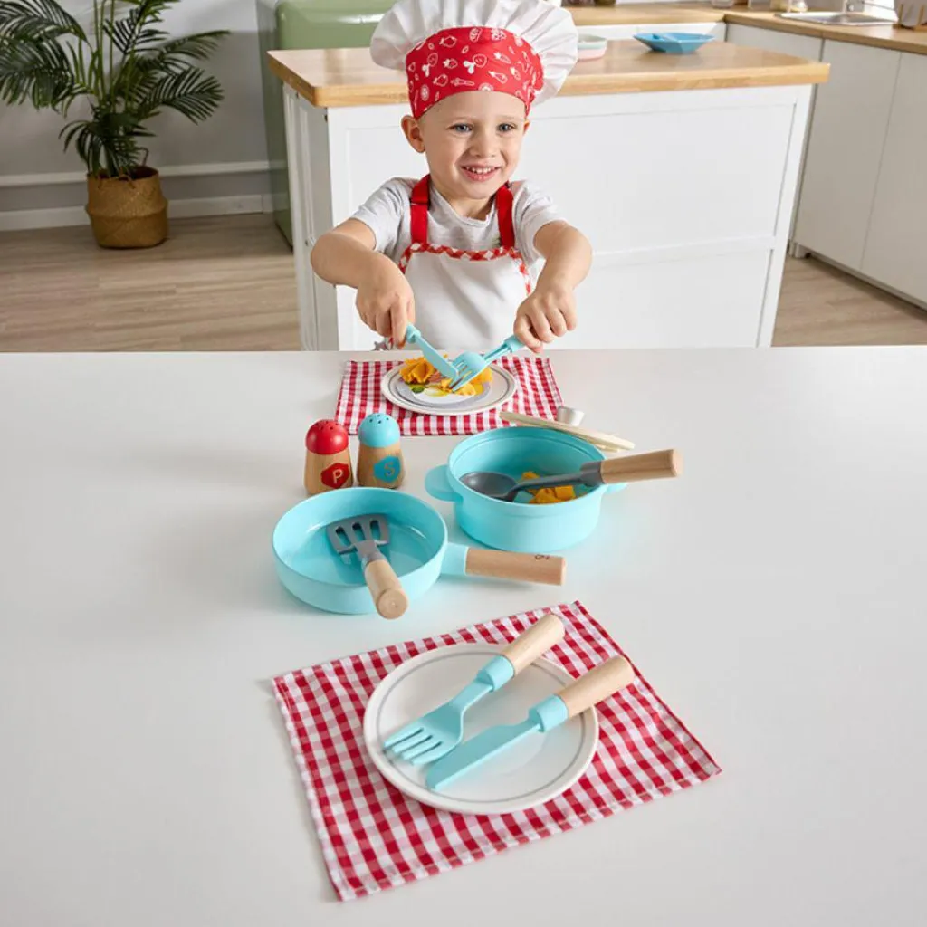 New Set de cuisine et de service (8 pièces) Dînette Et Aliments Factices