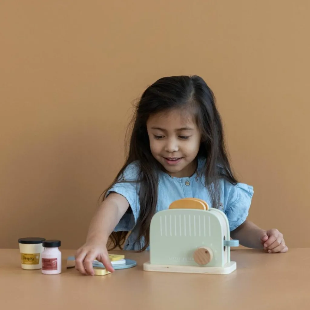 New Set de grille-pain en bois FSC Dînette Et Aliments Factices