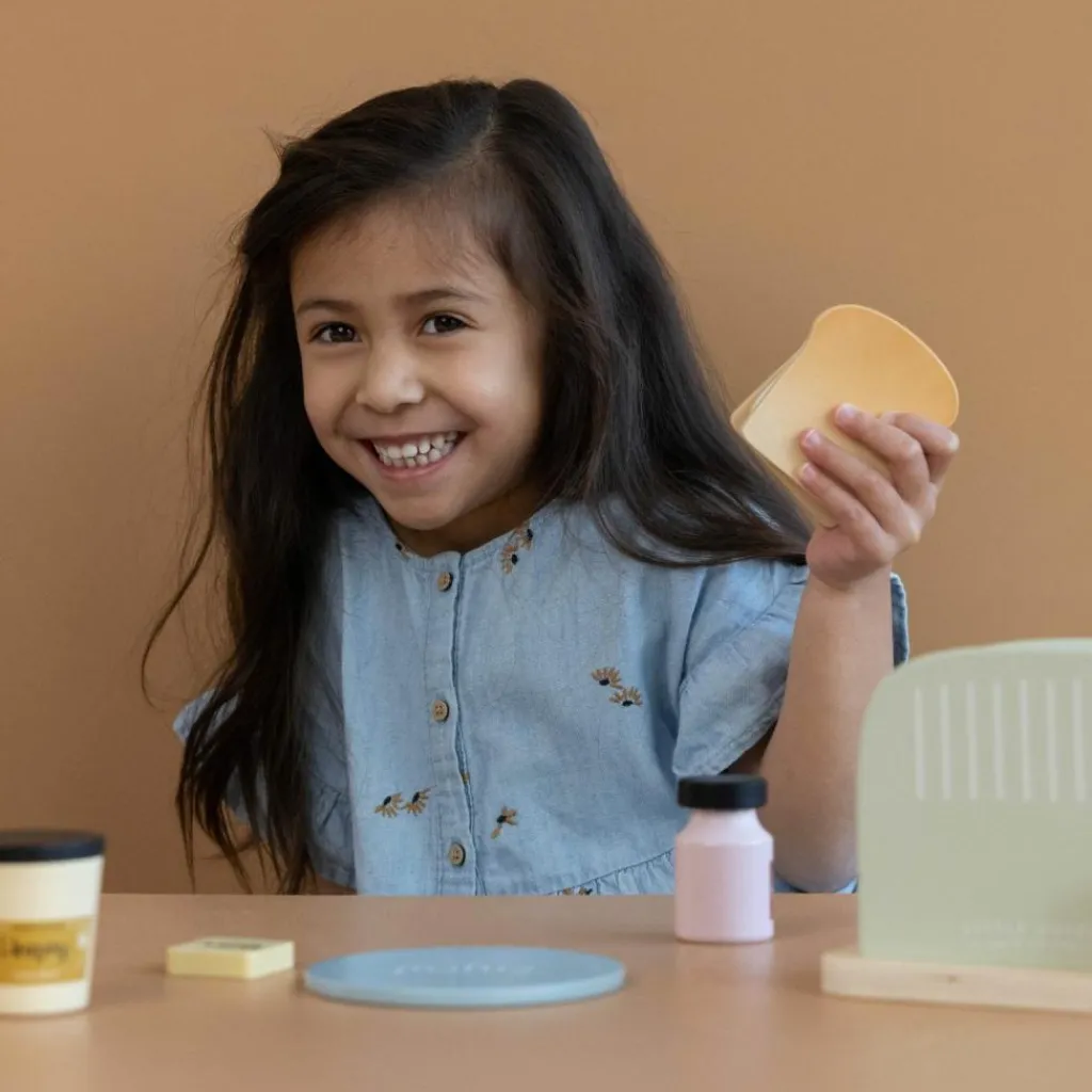 New Set de grille-pain en bois FSC Dînette Et Aliments Factices