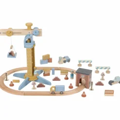 Sale Set grue et chantier de construction en bois Petites Voitures, Véhicules Et Circuits