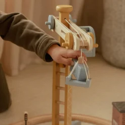 Sale Set grue et chantier de construction en bois Petites Voitures, Véhicules Et Circuits