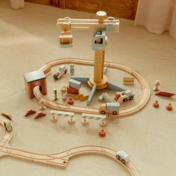 Sale Set grue et chantier de construction en bois Petites Voitures, Véhicules Et Circuits