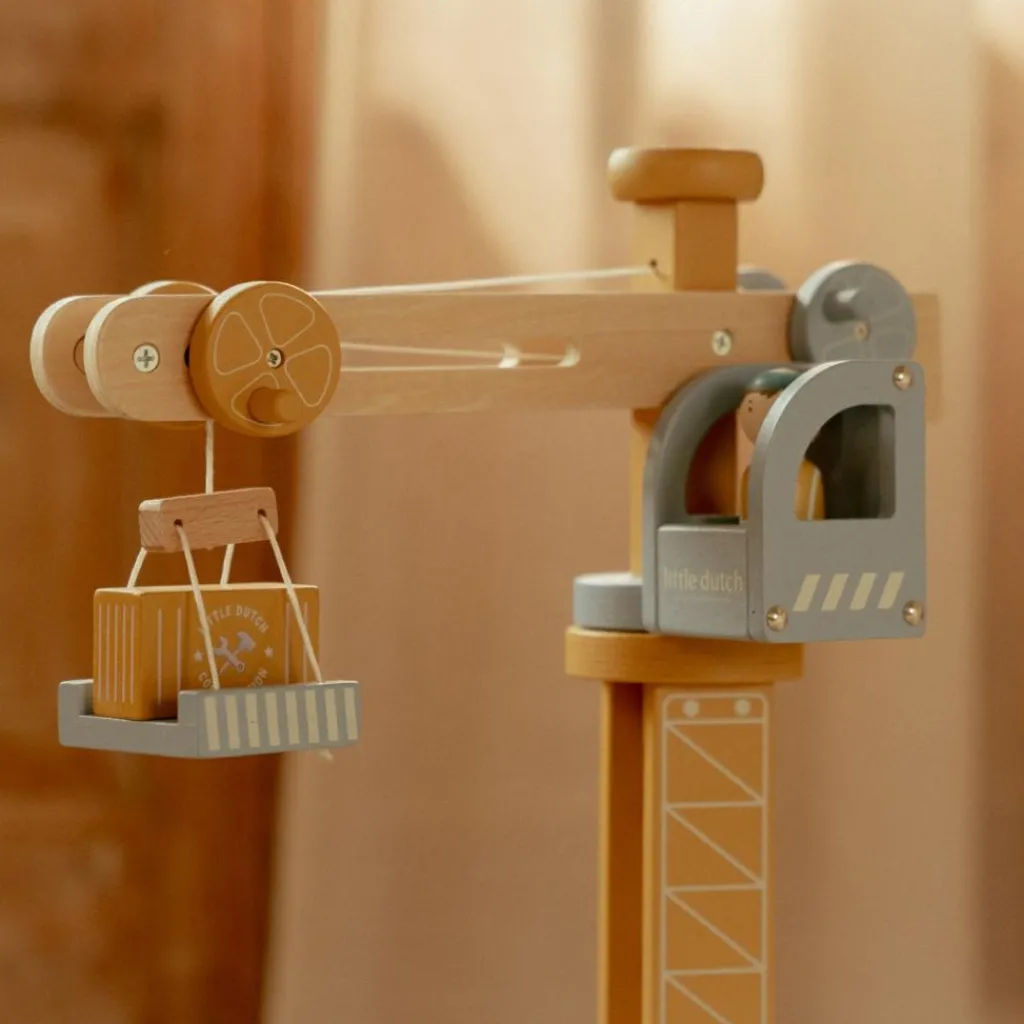 Sale Set grue et chantier de construction en bois Petites Voitures, Véhicules Et Circuits