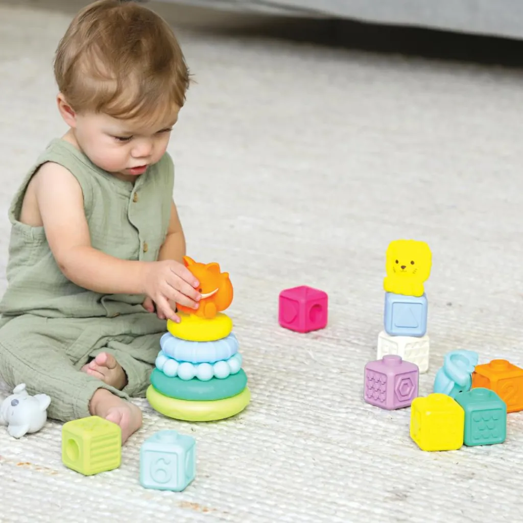 Best Set sensoriel 18 pièces encastrables Jouet À Empiler