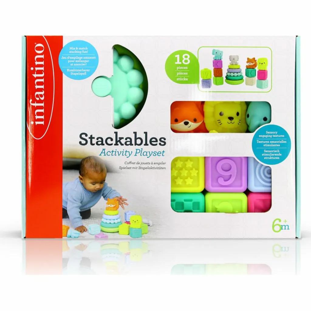 Best Set sensoriel 18 pièces encastrables Jouet À Empiler