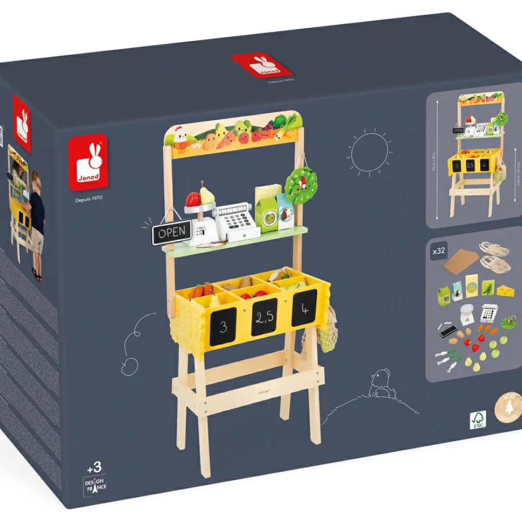 Hot Stand de marché Ferme avec accessoires (32 accessoires) Marchand