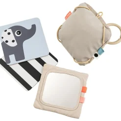 New Support avec cartes de motifs contrastés Deer friends Sable Livre Bébé En Tissu